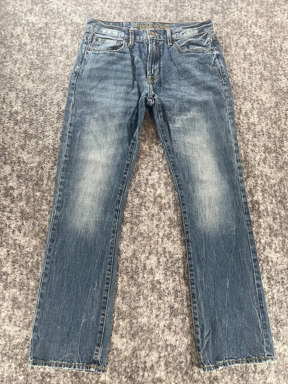 American Eagle Kick Boot Jeans Medium Wash Stretch Denim Men's 30 fit 33x30.5
